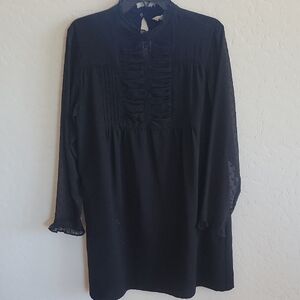 Black Long Sleeve Mock Neck Dress